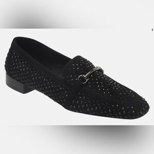 Elegant Black Studded Women's Loafers